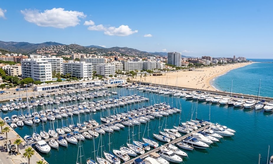 Paisaje del Port del Masnou y la costa del Maresme
